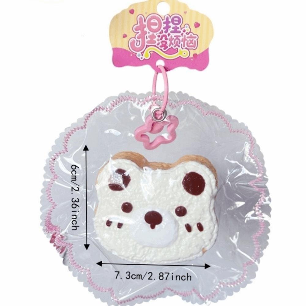 Slow Rebound Squeeze Doll Pendant Little Bear Toast Squishy Toy Keychain Bag Decoration