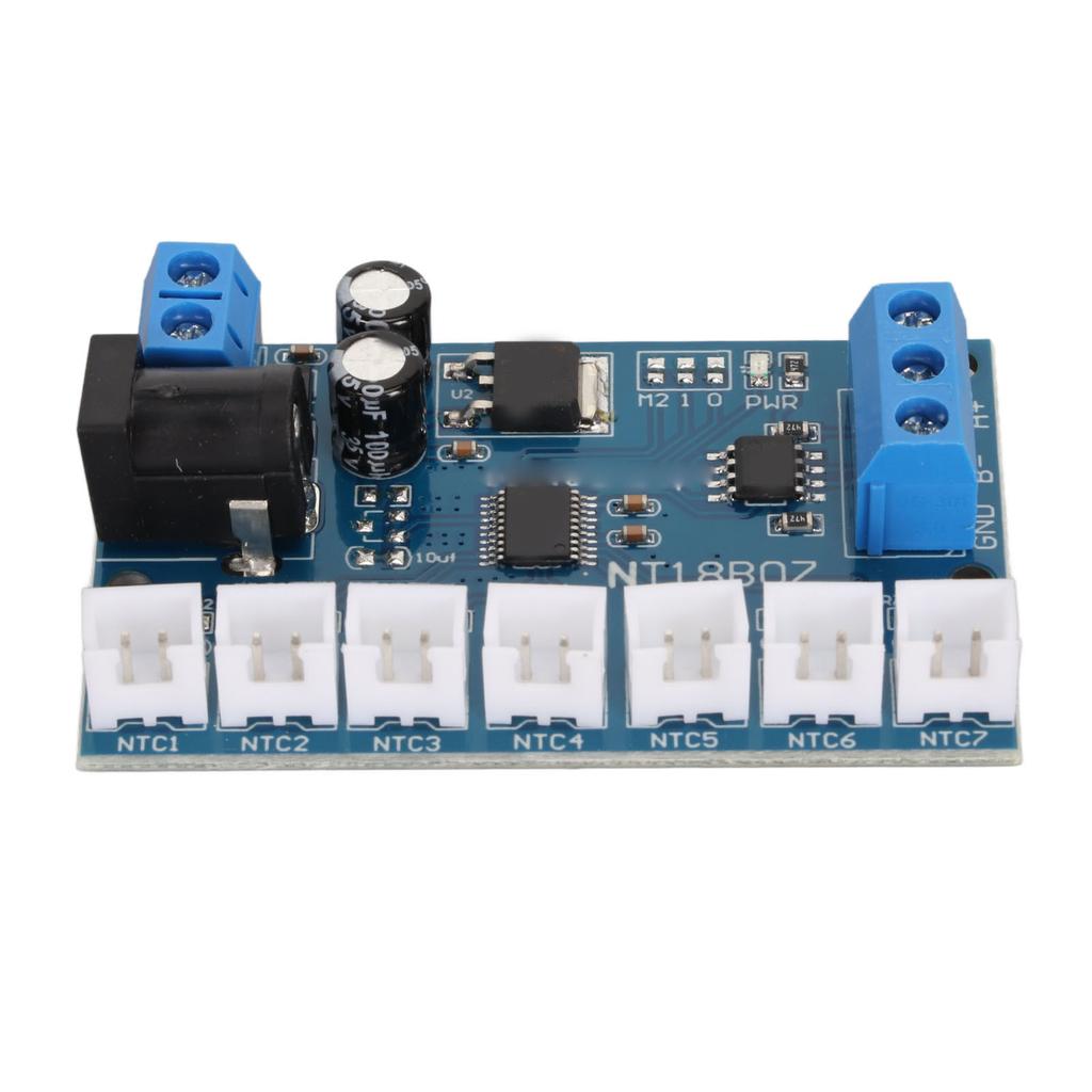 7-канальный ПЛК NT18B07 с интерфейсом RS485 и терморезистором NTC для измерения температуры, протоколом MODBUS RTU и безбумажным регистратором.