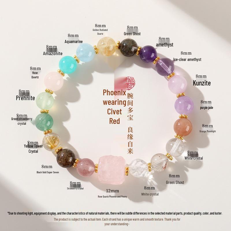 Amethyst & White Crystal Beaded Bracelet for Girls - Sweet Summer Fairy Jewelry