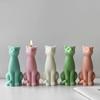 Гибкая силиконовая форма 3D сидящие кошки формы для свечей ароматизированные ароматерапевтические формы для изготовления настольных украшений ручной работы