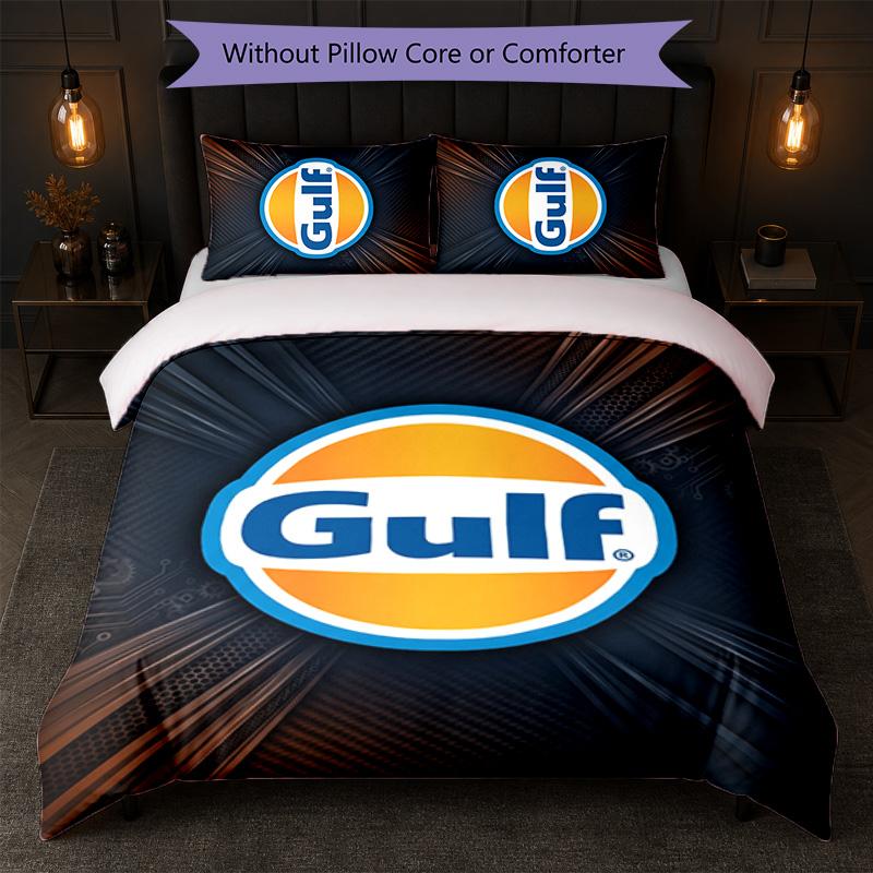 Gulf Print 3Pcs Bedding Set Duvet Cover With Two Pillowcases Soft Bed Linen For Household Bedroom