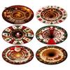 Non Slip Holiday Floor Decor Christmas Round Area Rug, 3D Visual Trap Mat with Santa Elk Print, Stylish Spiral Pattern Rugs Non-Slip Stain Resistant