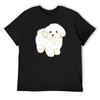 Милая футболка с мальтийской болонкой лето 2025 уличная одежда винтаж для мальчиков принт животного мужская одежда