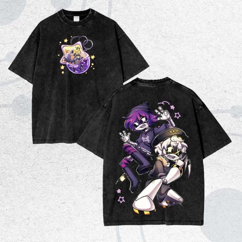 Murder Drones Graphic Print T-Shirt Women Men Streetwear Hip Hop Top Vintage Washed Cotton O-neck Short Sleeve Summer New Tee