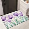 Watercolor Flower Bathroom Floor Mat Toilet Mat Bathroom Door Non-slip Entry Door Mat Bathroom Absorbent Door Mat