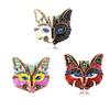 Women Men Cat Mask Enamel Painting Brooch Drip Oil Badges Accessories