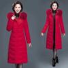 Женская зимняя куртка с хлопковой подкладкой размера плюс для среднего и пожилого возраста, длинное толстое пальто длиной выше колена