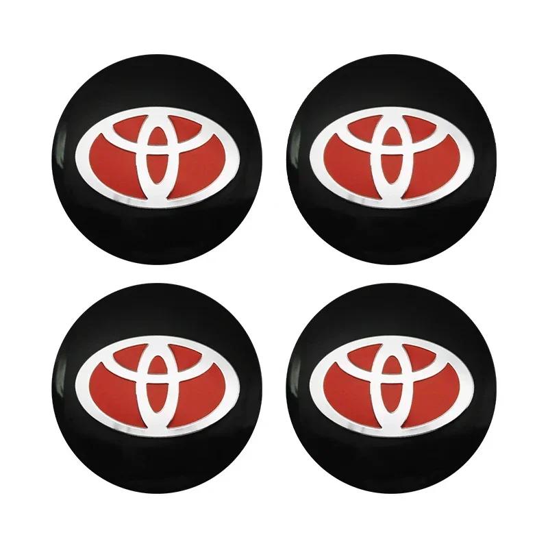4pcs 56mm Car Styling Wheel Center Hub Caps Stickers Badge Emblem Decoration Decal For Toyota Corolla Auris CHR Yaris Rav4 Hilux