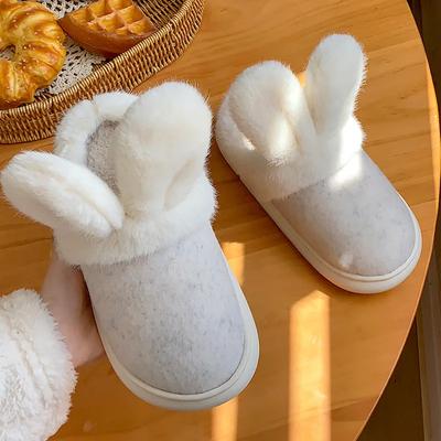 Модные тапочки на платформе, пушистые, женские, домашние, плюшевые, с кроликом, дизайнерские, зимние, балетки для девочек, элегантные, комнатные, модные, повседневная обувь, теплые