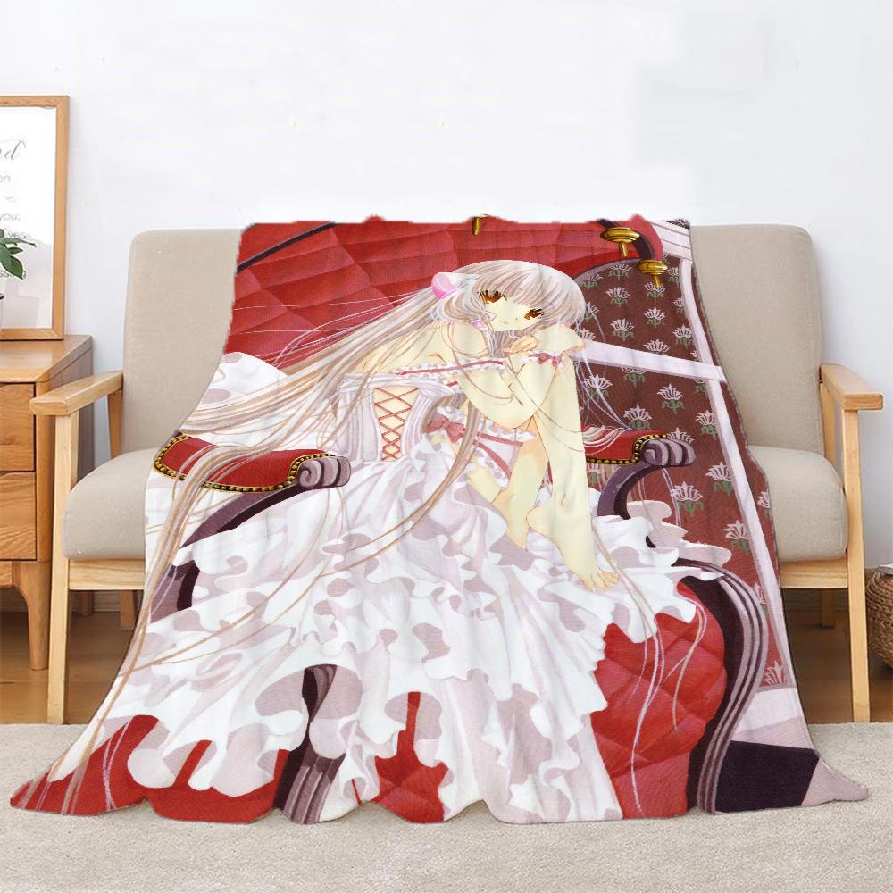 New Arrival Chobits Anime Warm Blankets for Cold Boho Blanket King Size Home Interior Beach Towel Fluffy Plaid Bed Throw Knee &