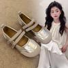 Girls' small leather shoes, new princess style soft-soled single shoes, summer with skirts, silver beanie shoes, children's shoes