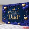 1 2D flat elegant blue and balloon Happy Father's Day oversized background banner party banner