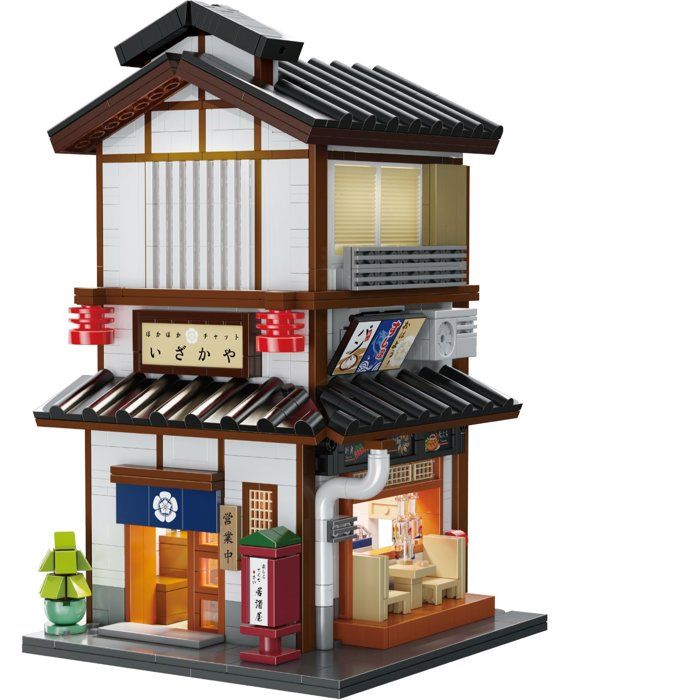 CADA Bâtiments - Jeu de construction - Bistrot Izakaya a Yakitori Japonais - 1195 pieces - Des 14 ans - LED inclus