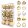 30 Pcs Christmas Balls Ornaments 2.4 Inch Small Shatterproof Plastic Balls Christmas Tree Hanging Decoration for Holiday Wreath Party Tree Decor