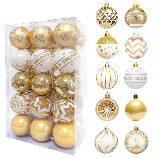 30 шт. Рождественские шары украшения 2,4 дюйма маленькие небьющиеся пластиковые шары рождественская елка подвесное украшение для праздничного венка для вечеринки декор для елки