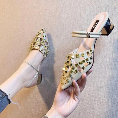 Модная уличная обувь, сандалии на среднем каблуке для женщин, дизайнерские противоскользящие туфли для горячих женщин, лето 2025, удобные, роскошные, винтажные ПВХ сандалии