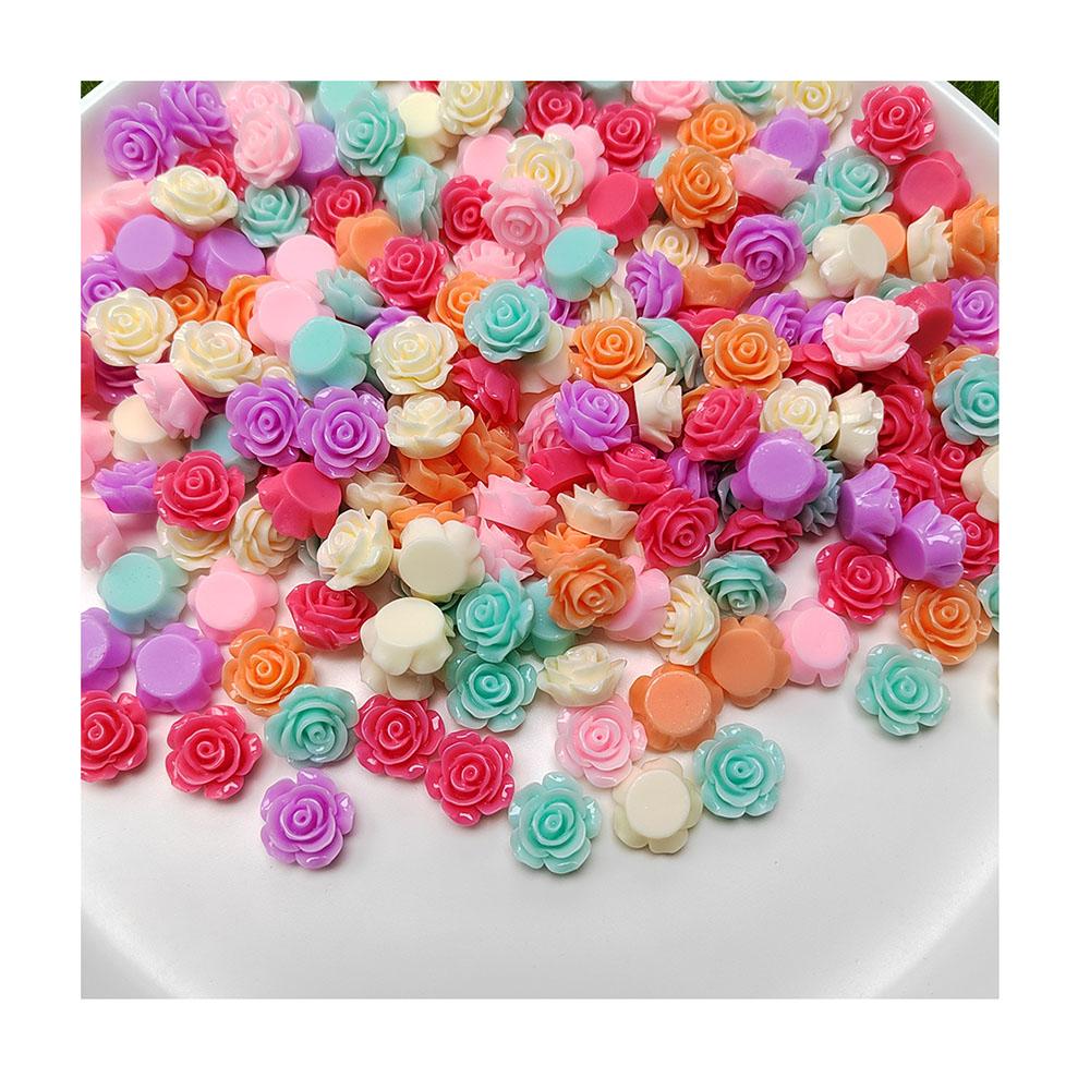 10-Color Resin Flatback Charms for Phone Bag Shoes 14mm Peony Flower Ornament Resin Crafts