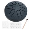 Uxcell Steel Tongue Drum, 3" 6-Note Mini Steel Hand Drum with Mallets and Sheet Music, Worry-Free for Yoga, Meditation, and Camping (Navy Blue)