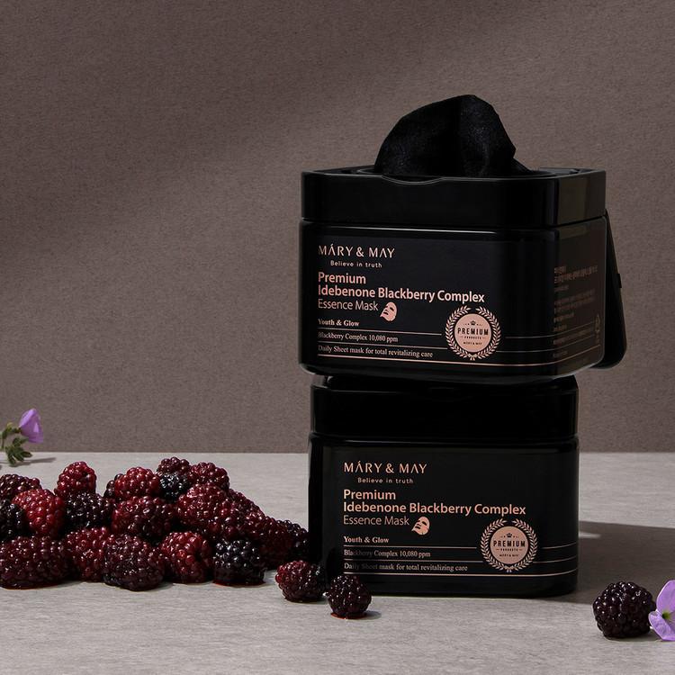 Mary&May Premium Blackberry Complex Essence Mask, Очищающая, Увлажняющая, KBeauty, Корейская косметика, образец