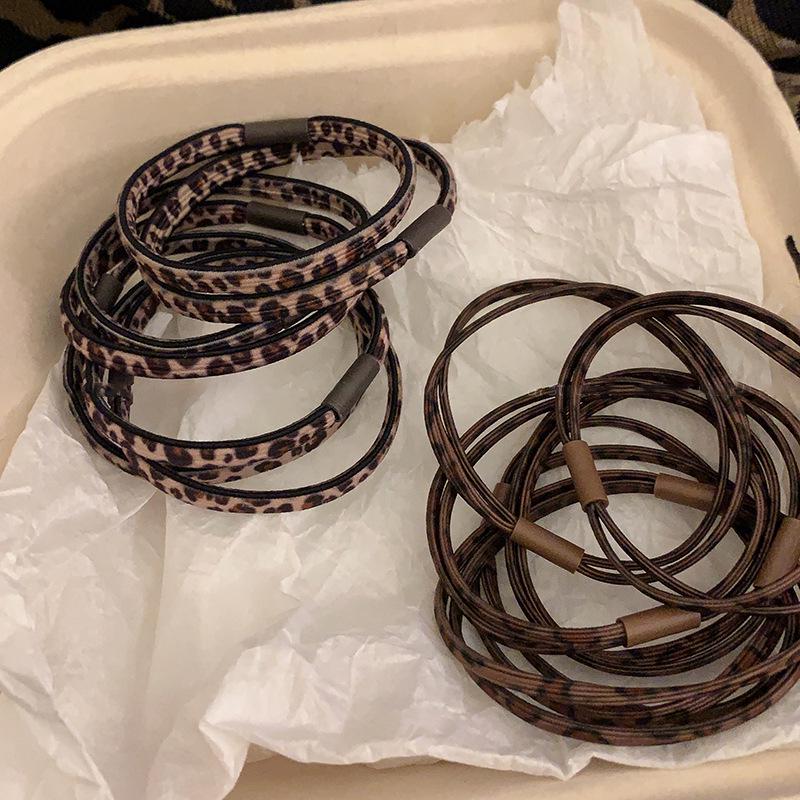 Корейская ретро резинка для волос с леопардовым принтом, высокая эластичность