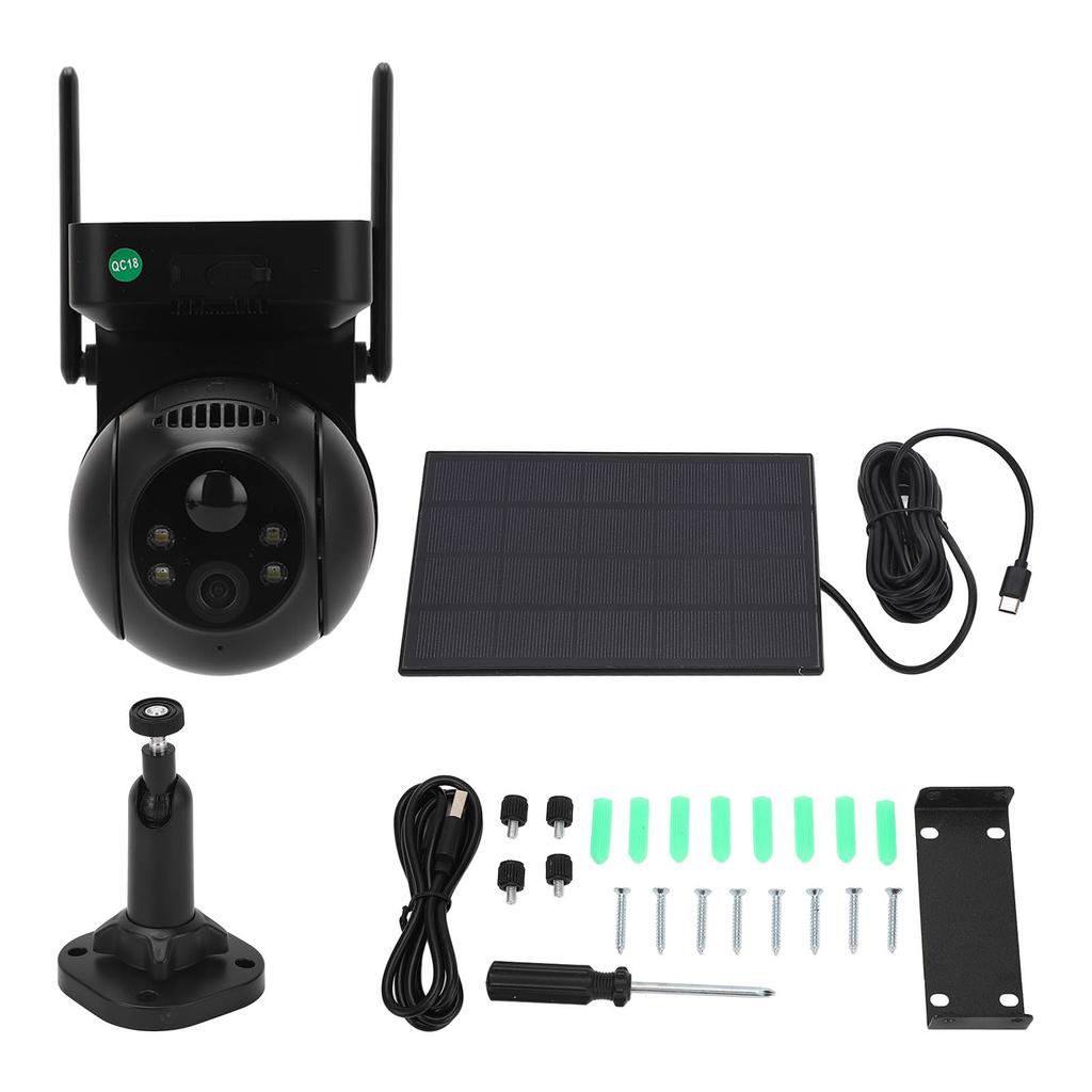Солнечная камера безопасности Беспроводная наружная WiFi HD камера видеонаблюдения с питанием от батареи и функцией ночного видения