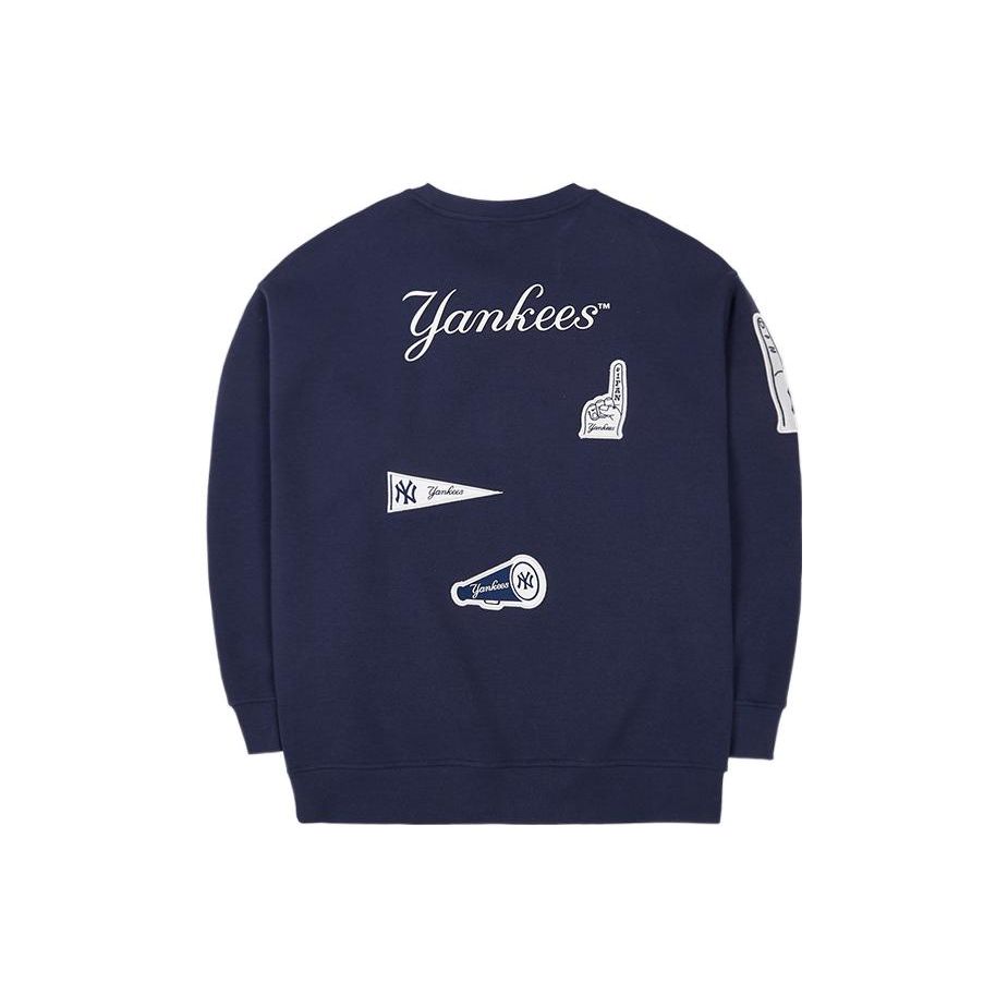 New Era × Толстовка с вышивкой значка MLB New York Yankees, круглый вырез, длинный рукав, американская толстовка, унисекс, 13559735