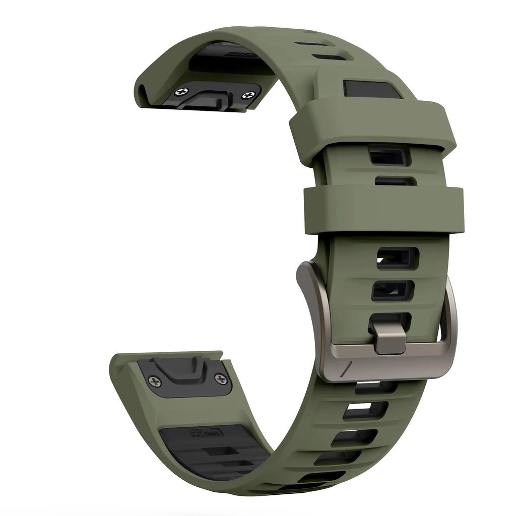 Силиконовый ремешок QuickFit для часов Garmin Fenix с металлической пряжкой - Различные цвета
