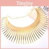 Fashion Solid Color Curved Design Women Metal Necklace Collar For Outfit Trendy