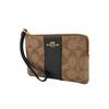 Coach Кожаная сумочка-клатч с молнией в углу, кошелек для мелочи, на запястье, маленькая, женская, черная, коричневая (унисекс) Кошельки 58035 IMCBI