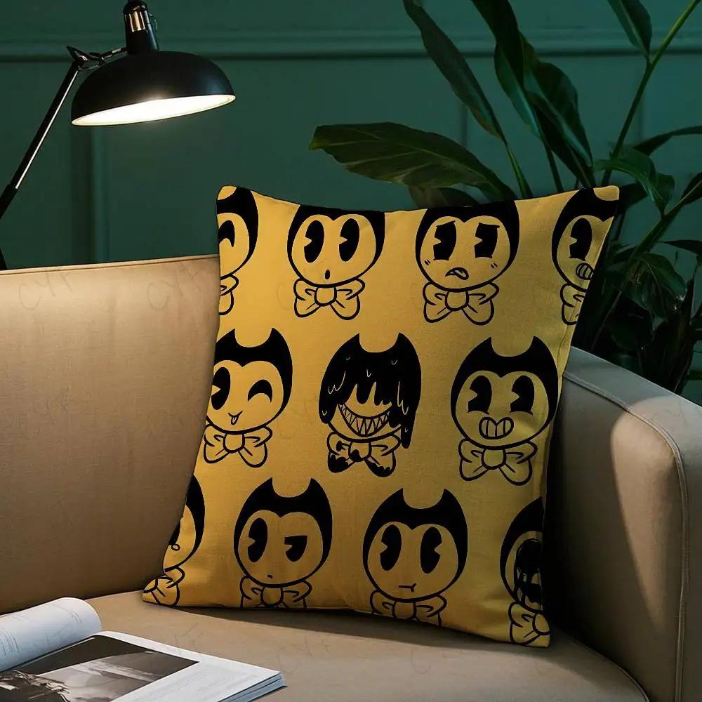 Подушка с принтом B-Bendy And The I-Ink Machine, Безопасная наволочка для подушки с вашим фото, Противовыцветающая подушка из шлифованного флиса