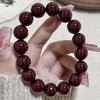 Браслет из натуральных вишнево-красных бусин с корнем бодхи Браслет из семян бодхи Буддийские бусины Четки Ювелирные изделия на удачу