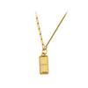 Small Golden Brick Necklace Women's Exquisite Small Bar Pendant Square Sweater Chain Gift New Style