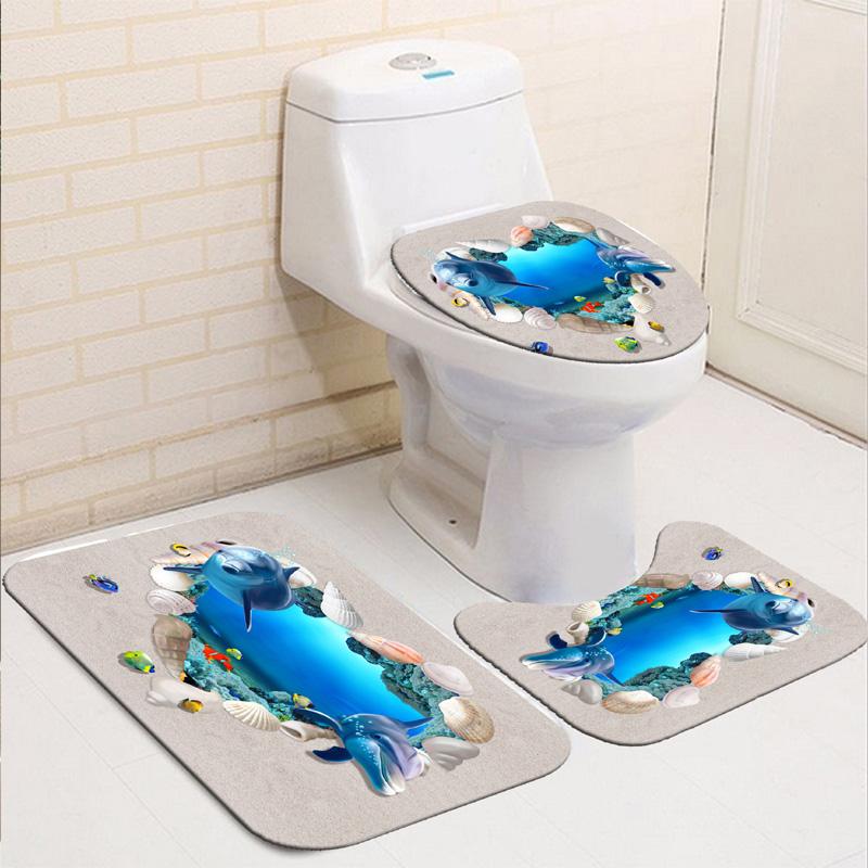 Водонепроницаемая занавеска для душа с 12 крючками, чехлы для унитаза, коврик для ванной комнаты, нескользящий коврик, ковер, аксессуары для ванной комнаты