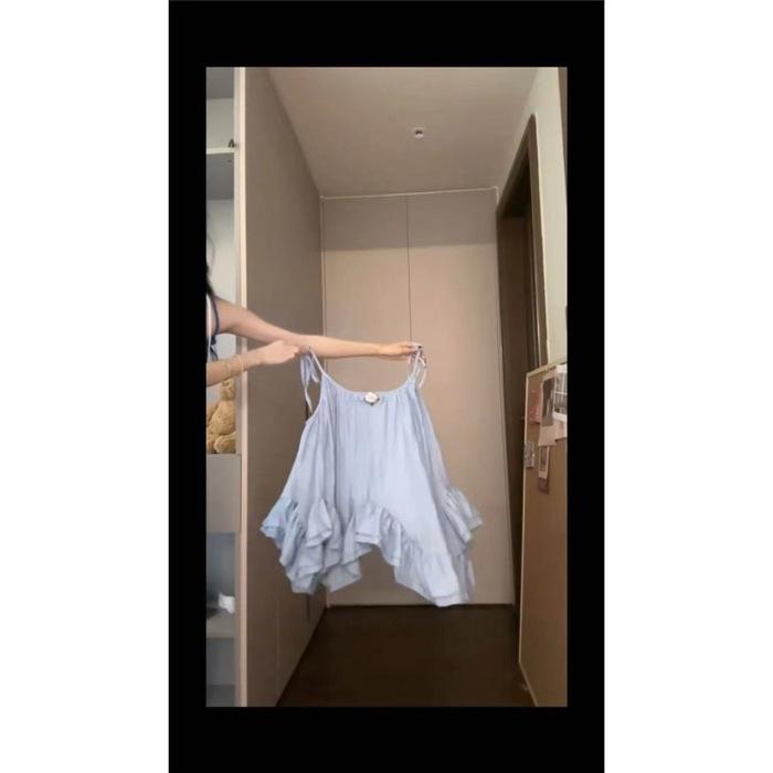 Топ с открытой спиной и подтяжками в японском стиле с юбкой А-силуэта