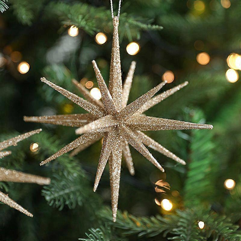 Champagne color explosion star / 2 / box new Christmas creative pendant sticky powder explosion star three-dimensional special-shaped Christmas tree