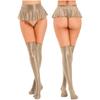 Womens Glossy Ruffled Miniskirt Pool Party Beach Bikini Bottoms Cover Ups with Thigh High Stockings