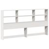 Solid Wood Bed with Shelf Without Mattress White 180 x 200 cm