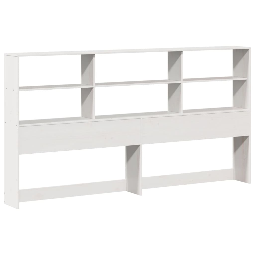 Solid Wood Bed with Shelf Without Mattress White 180 x 200 cm