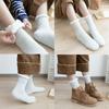 1Pair Womens Wool Thermals Socks Warm Wool Pile Lined Insulated Thick Knitting Ladies Socks Winter Cute Embroidery