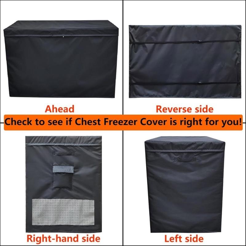Dustproof Cover with Elastic Bottom for 14-16 Cubic Feet Deep Freezer Waterproof Protective Double Zippered Freezer Cover