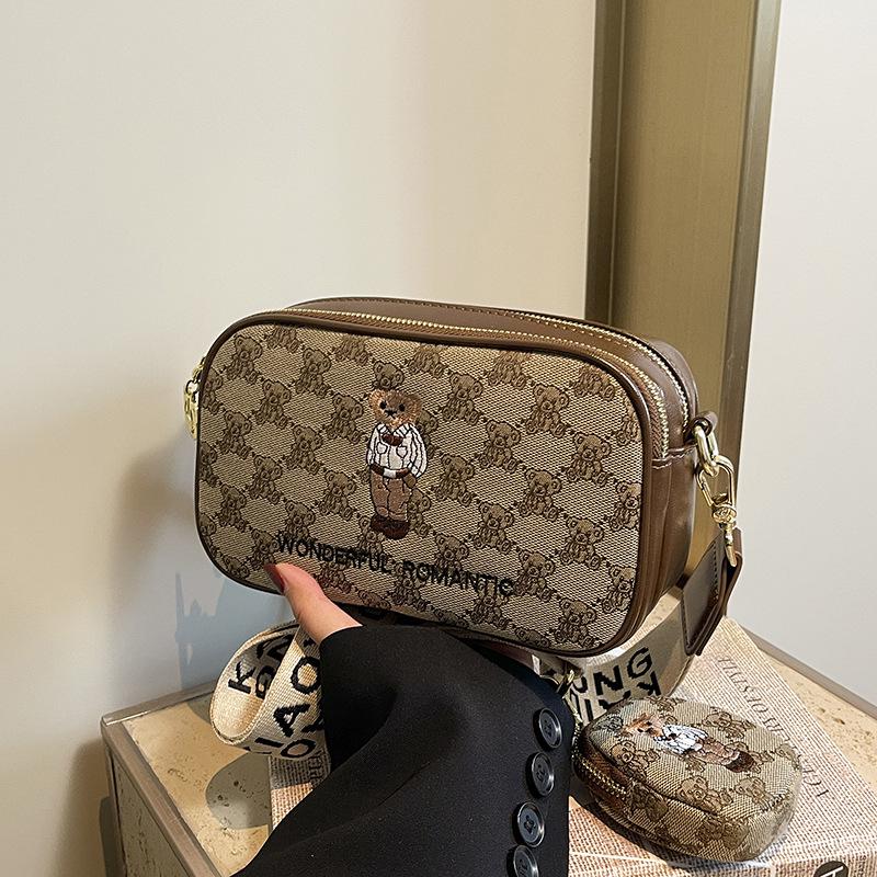 Katie Bear 2025 Autumn Fashion Canvas Crossbody Bag - Stylish & Trendy Women's Accessory