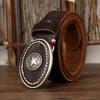 Belt Men's Personality Trendy Thickening Extra Thick First Layer Cowhide Smooth Buckle Genuine Leather Buckle Vintage Belt