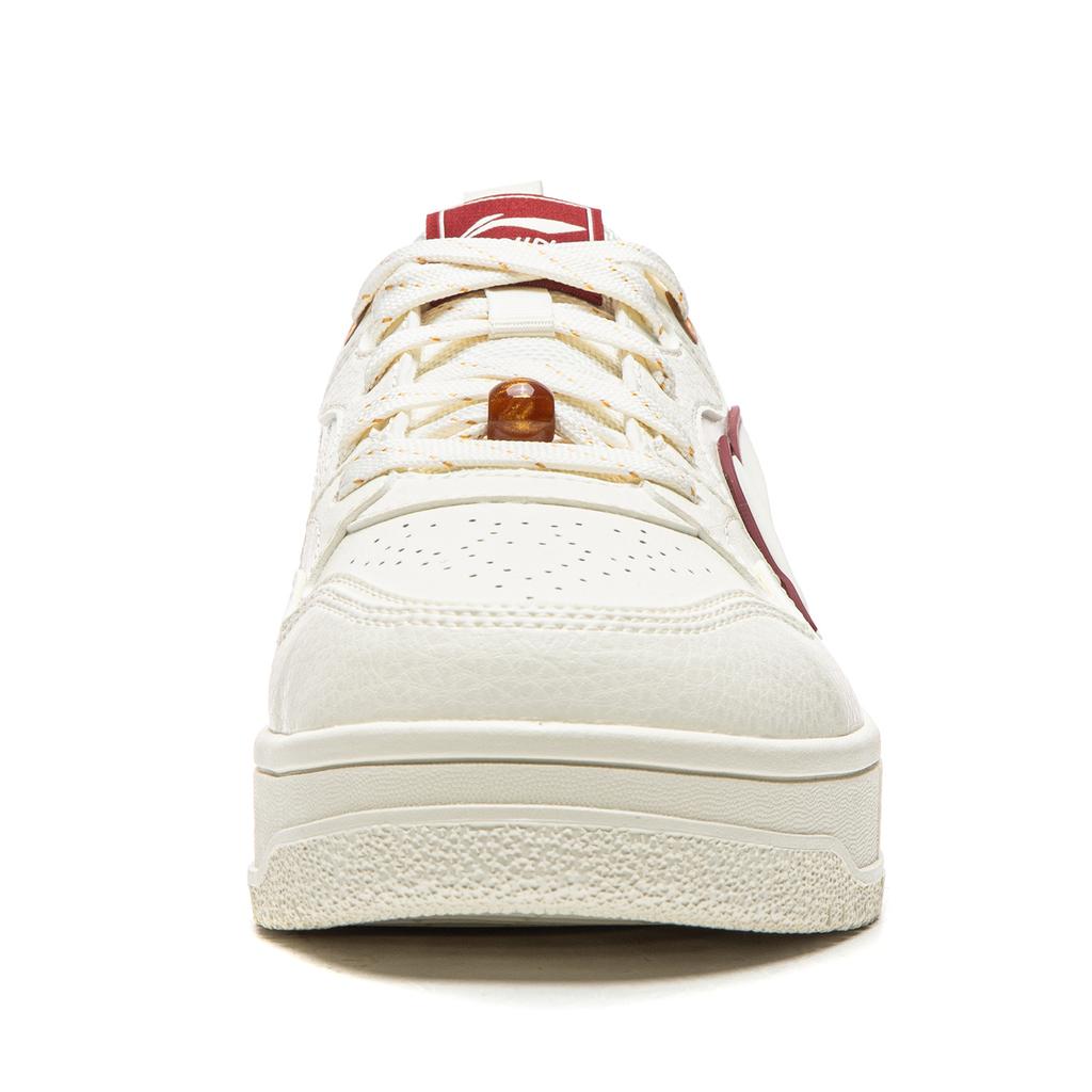 Li Ning Tianji Мягкие, нескользящие, износостойкие, увеличивающие рост, низкие кеды для скейтборда, женские, белые с красным, AGCW068-5