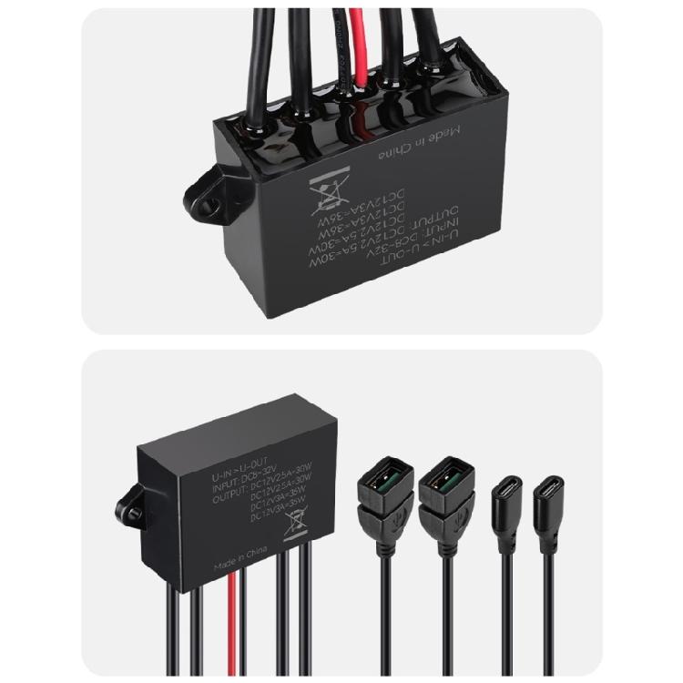 Модуль-преобразователь 12 В 24 В в USB Type-C, Быстрая зарядка, Автомобильная электроника, Автомобиль, Судно, Адаптер питания, Аксессуары