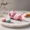Decorative Pig Figurine for Cake Topper 3D Printed Lying Figurine, Cute Pink Statue, Small Creative Gift Friends And Family Resin Animal Ornament