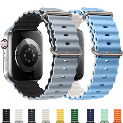 Ремешок YurKem для Apple Watch Ultra Band 49 мм, 44 мм, 40 мм, 45 мм, 41 мм, 42 мм, 38 мм, силиконовый браслет iWatch series 7 6 3 se 8