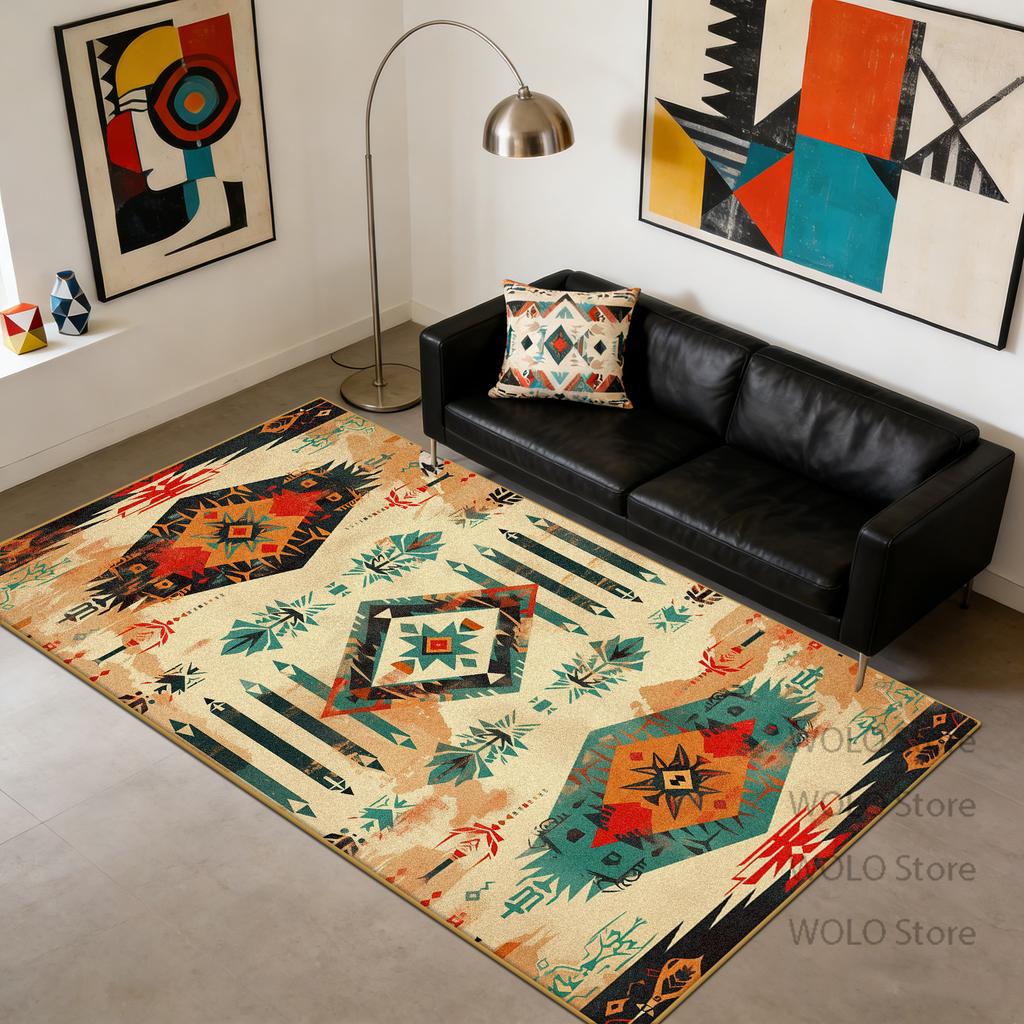 ethnic style Carpet Colorful Luxury Living Room Decoration Bedroom Bedside study Rug Big Size Easy Clean Floor Mats Non-slip