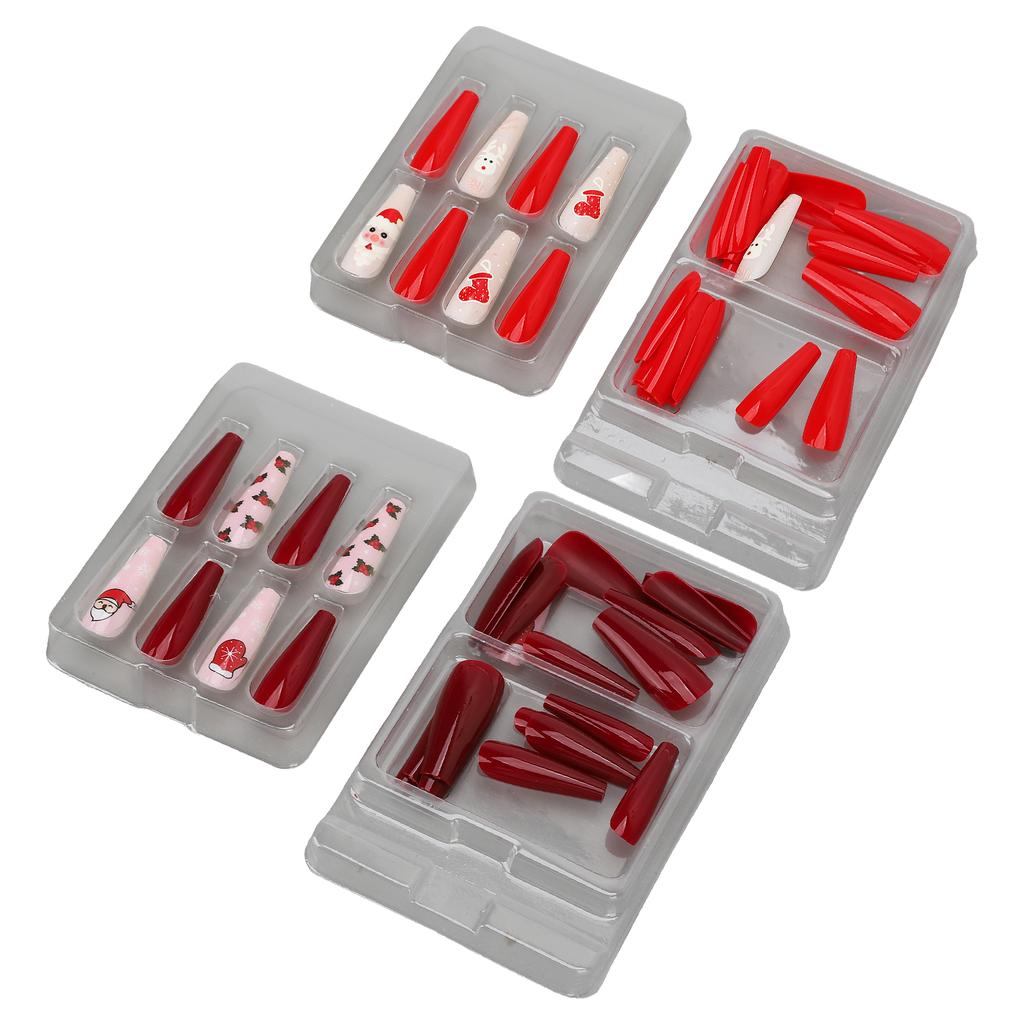 30 штук рождественские накладные ногти носимые самоклеящиеся полные обертывания искусственный лак рождественские накладные ногти