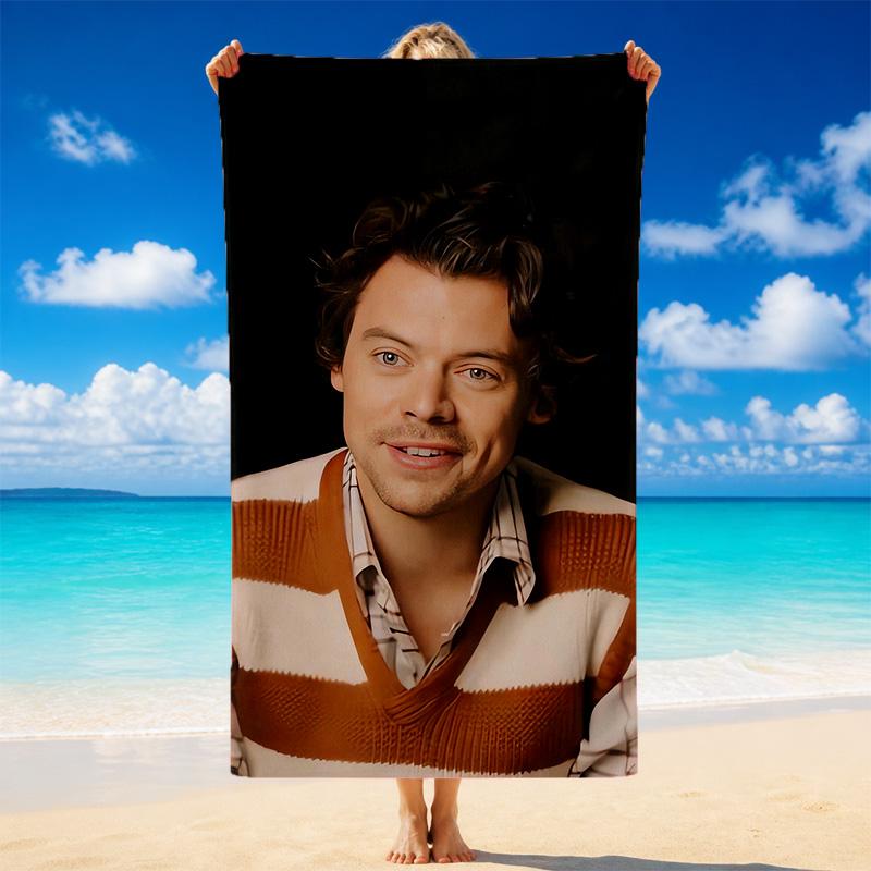 Быстросохнущее микрофибровое пляжное полотенце Harry Styles Мягкое, впитывающее, устойчивое к песку Полотенце для пляжа, бассейна, путешествий Лето