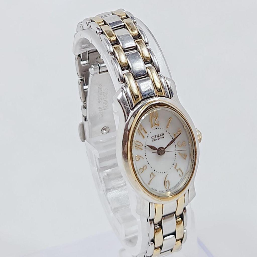 Б/у Citizen Eco Drive Круглые Солнечные Часы Рабочие Комбинированный Цвет
